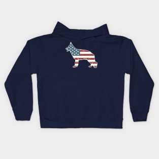 Vintage Patriot German Shepherd Dog Kids Hoodie